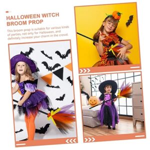 Gogogmee Plastic Witch Broom Decor Cosplay Witch Broom Cosplay Witch Broom Witch Accessories Mesh