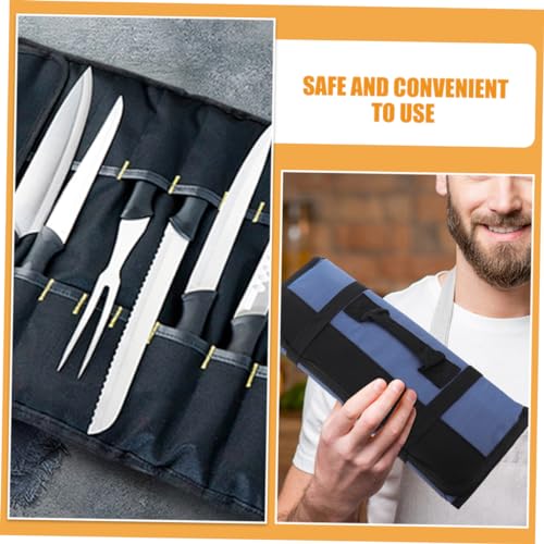 SHOWERORO 2pcs Knife Storage Bag Organizer Bags Tote Bag Organizer Knife Bag Chef Cutter Carrying Bag Chef Supply Cutter Storage Pouch Cutter Carrying Case Blue Oxford Cloth