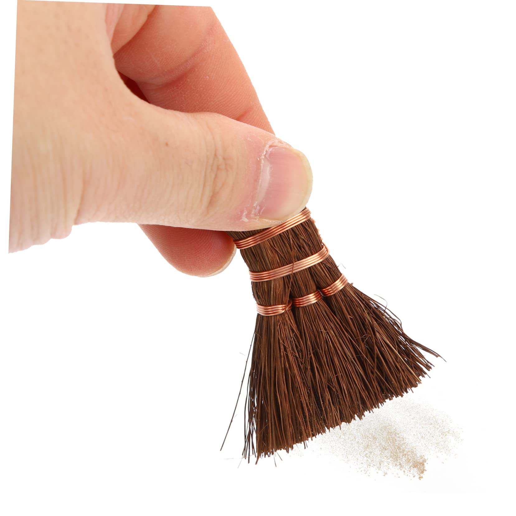 HAPINARY Small Broom Pendant Straw Broom Broom Small Hand Broom Small Cleaning Broom Tea Cup Duster Hand Broom for Tea Ceremony Small Palm Broom Tea Ceremony Broom Pooter Brown Silk