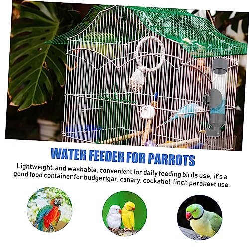 Toddmomy Bird Drinker Birds Supplies Parakeet Feeder Parakeet Bird Cage Automatic Bird Feeder Budgie Cage Accessories Bird Hanging Water Bottle Water Holder Pigeon Water Feeder PVC Grey