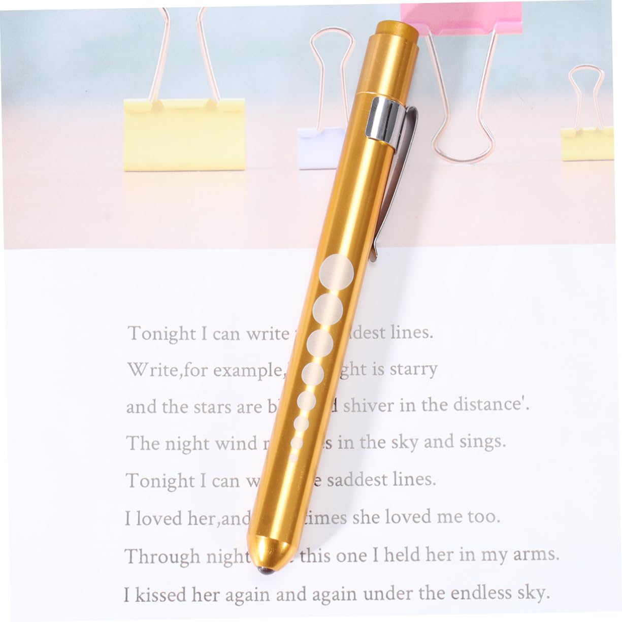 MUCKLILY Accessories Pen Torch LED Pen Rechargeable Pen Light Medical Cases Cute Props Yellow