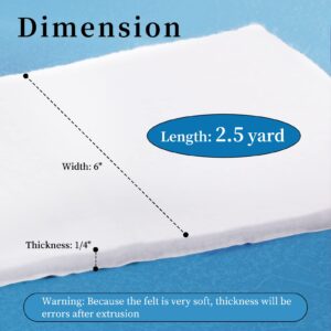 Pllieay Adhesive Felt Premium Grade, Orthopedic Felt Roll 1/4" x 6" x 2.5yd with 1/4" Thick 6" x1.1yd Quality Wool Rayon Blend for Provide Cushioning and Support in Pain Foot