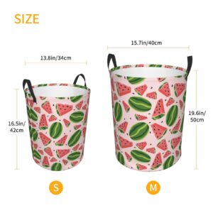 Large Laundry Basket with Handles - Cute green Watermelon Pink Baby Kids Dirty Clothes Laundry Hamper