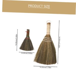 ORFOFE 2pcs Small Cleaning Broom Chinese Decor Bed Broom Brooms Household Cleaning Broom Home Dust Remover Keyboard Cleaning Brush Sofa Sweeping Manual Broom Table Dustpan Brush Wooden