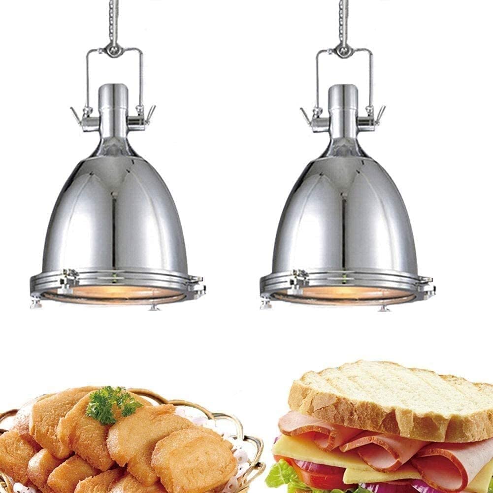 Food Heating Lamp Portable Vertical Food Heat Warmer Lamp Pizza French Fry Buffet Party A Unique Chandelier of Insulating Equipment of Hotel Restaurant (Color : Black) (Silver)