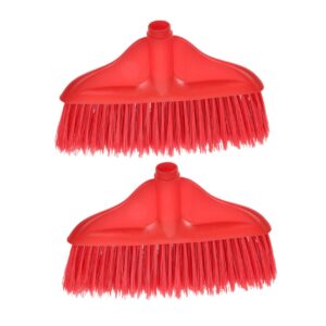 tobbomey 2pcs plastic broom head outdoor broom head floor broom head broom replacement for broom refill broom head sweeper head for clean home accessory household broom part red