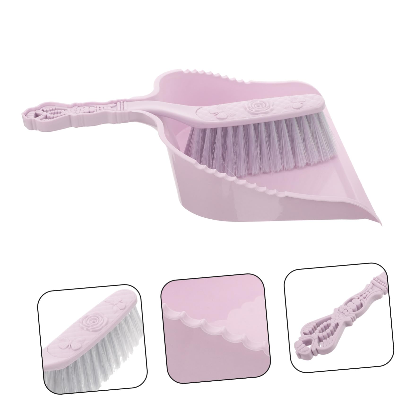 UTHCLO 1 Set Desktop Cleaning Tools Mini Broom and Dustpan Set Desktop Cleaning Set Mini Broom Dustpan Table Cleaning Broom Hand Held Dustpan Cleaning Dustpan Household Supplies Purple