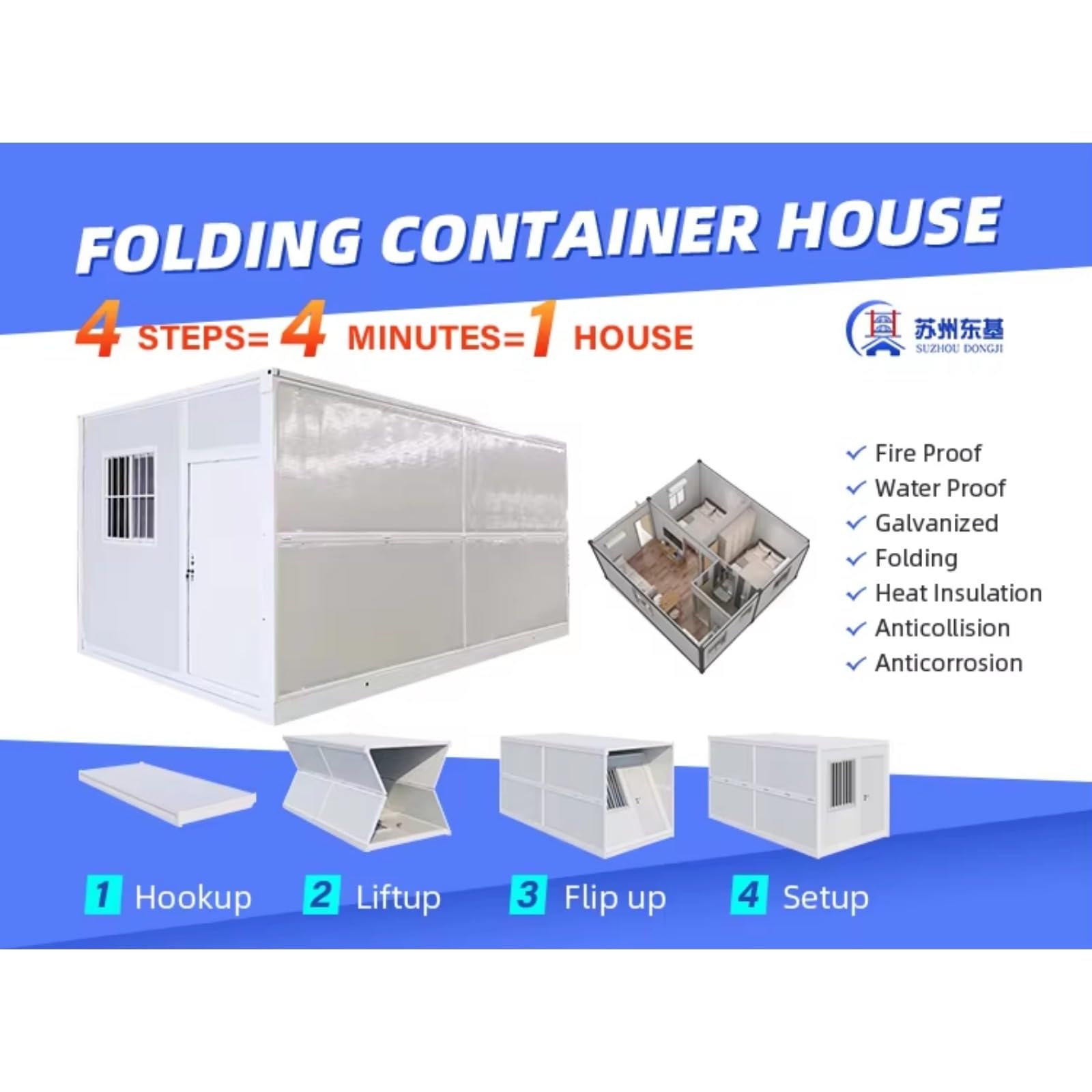 Extended Container House Collapsible Container House Collapsible Storage Container House Perfect for Quick Setup in Temporary Living Situations or Recreational Areas