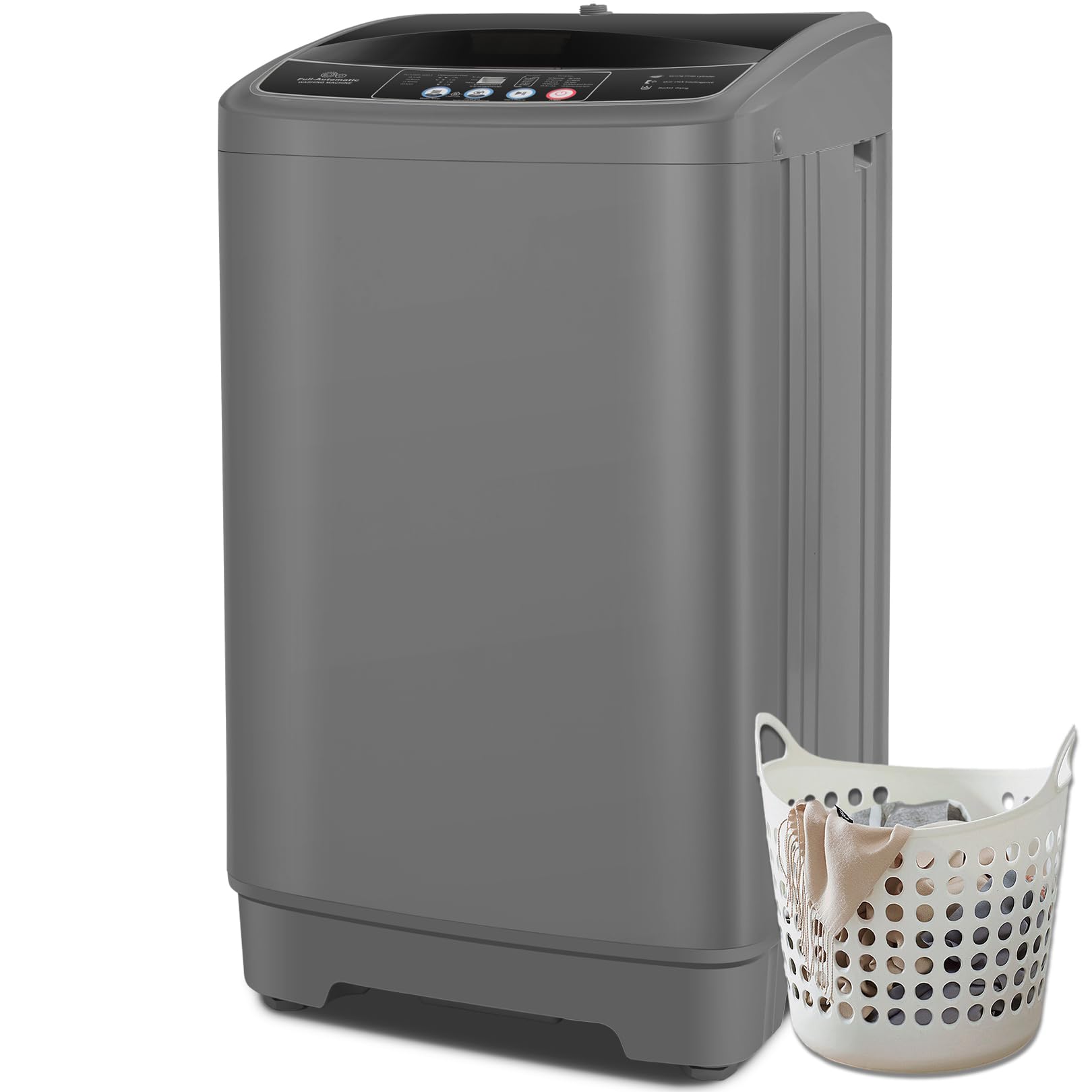 Nictemaw Portable Washing Machine 17.8Lbs Large Capacity Portable Washer Machine with 10 Programs and 8 Water Levels Selections, 2.4 Cu.ft Small Washing Machine for Apartment, Home, Dorms, Rv