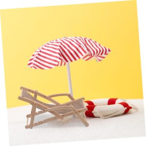 CIYODO ，， ， Chairs Decor Chaise Lounge Reclining Chair Beach Chair Doll Chair Mini Deck Chair Model Miniature Chair Miniature Deck Chair Mini House Chair Model Wood