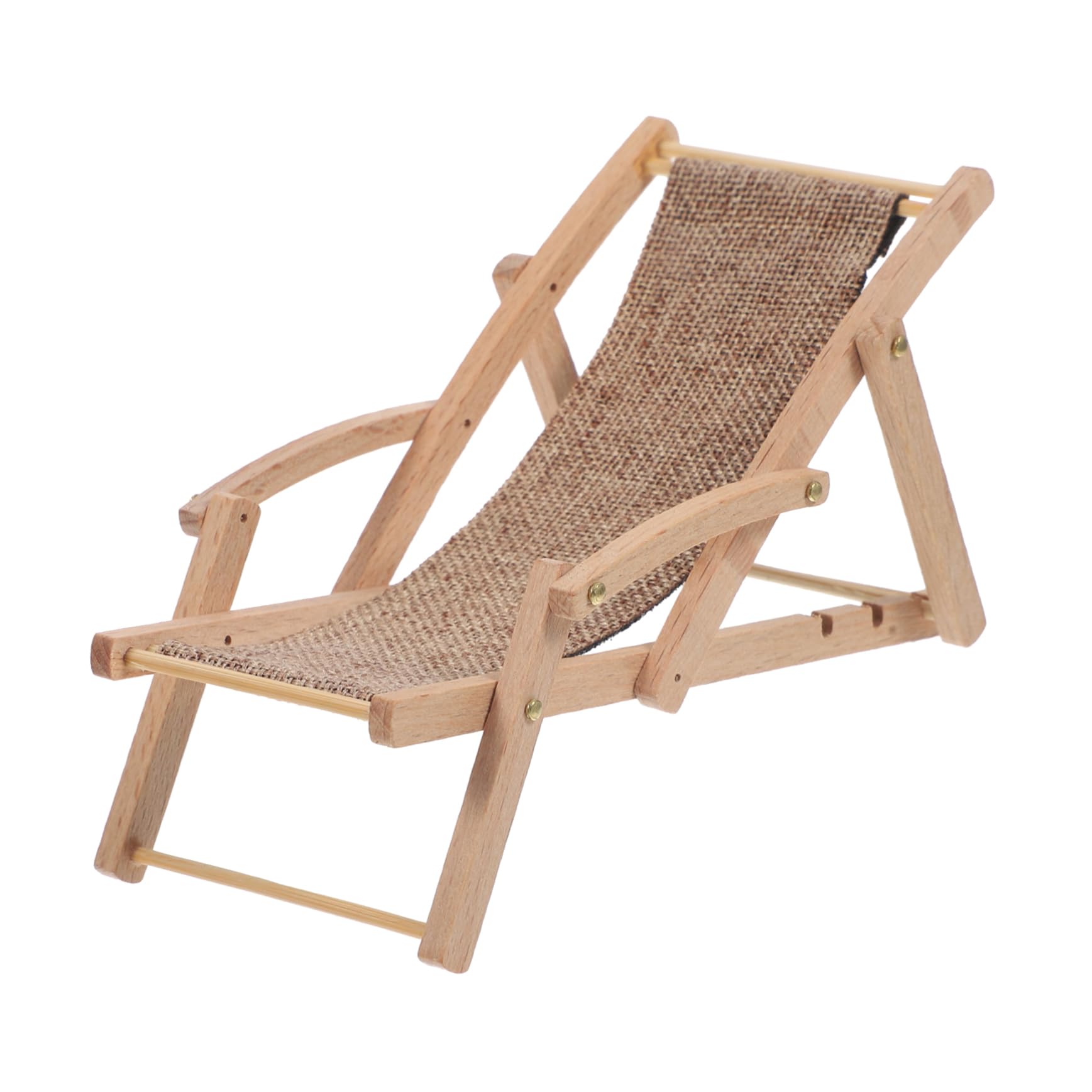 CIYODO ，， ， Chairs Decor Chaise Lounge Reclining Chair Beach Chair Doll Chair Mini Deck Chair Model Miniature Chair Miniature Deck Chair Mini House Chair Model Wood