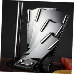 SECFOU Cutter Rack Knife Holder Block Knife Stand Kitchen Knife Block Knife Scissor Block Knife Butcher Block Modern Knife Block Kitchen Cutlery Organizer Universal Knife Holder