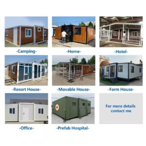 Prefabricated Luxury 2 Bedroom Multi Family Expandable Houses Luxury Steel Frame Home House 20ft Detachable Container Home