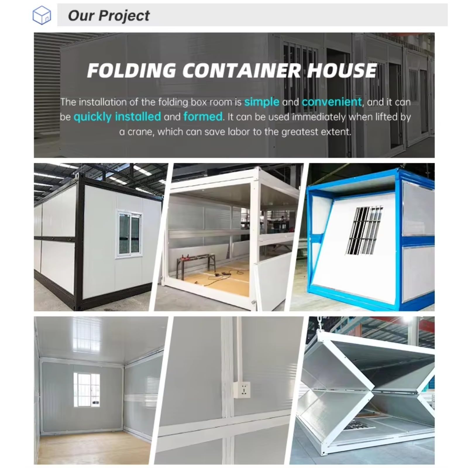 Portable 3 Bedroom Container House–Expandable and Foldable Prefab Home with Efficient Installation, Perfect for Temporary Living Spaces and Emergency Shelters