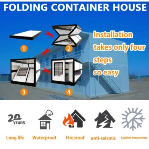 China Folding Container House Fast Fold Out Flat Pack Prefabricated 20ft 40ft Foldable Portable Modular Tiny Houses Homes Camps