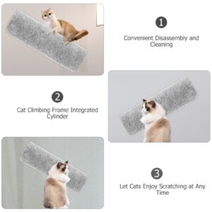 Levemolo Cat Cage Accessory Decorative Kitten Scratcher Post Light Grey Comfortable Cat Scratcher Post Foam Cloth Home Cat Scratching Post