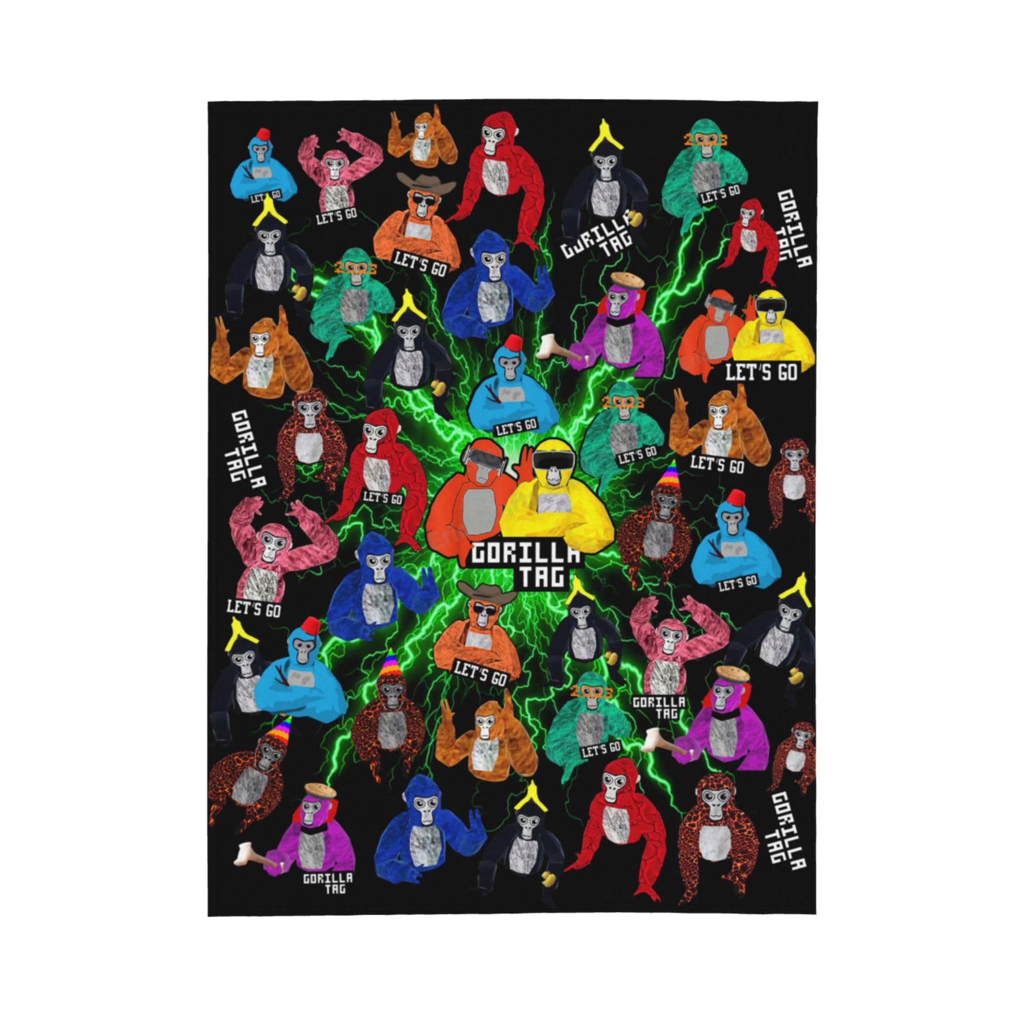 Gorilla Blanket Soft Long Arms Gorilla Throws Blanket Nap Blanket for Bedroom Dorm Party Decorations Game Merch Gift for Kids Boys 50"X40"