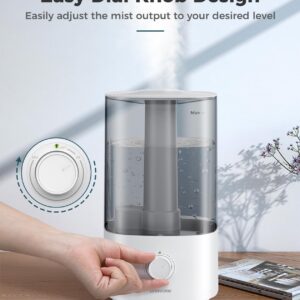 BREEZOME 4L Humidifiers for Bedroom, Ultrasonic Top Fill Cool Mist Humidifiers for Large Room, Last Up to 50 Hours, Humidifiers for Baby, Plants, Nursery