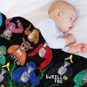 Gorilla Blanket Soft Long Arms Gorilla Throws Blanket Nap Blanket for Bedroom Dorm Party Decorations Game Merch Gift for Kids Boys 50"X40"