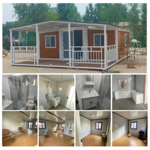 Prefabricated Luxury 2 Bedroom Multi Family Expandable Houses Luxury Steel Frame Home House 20ft Detachable Container Home