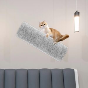 Levemolo Cat Cage Accessory Decorative Kitten Scratcher Post Light Grey Comfortable Cat Scratcher Post Foam Cloth Home Cat Scratching Post