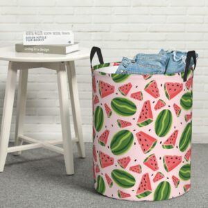 Large Laundry Basket with Handles - Cute green Watermelon Pink Baby Kids Dirty Clothes Laundry Hamper