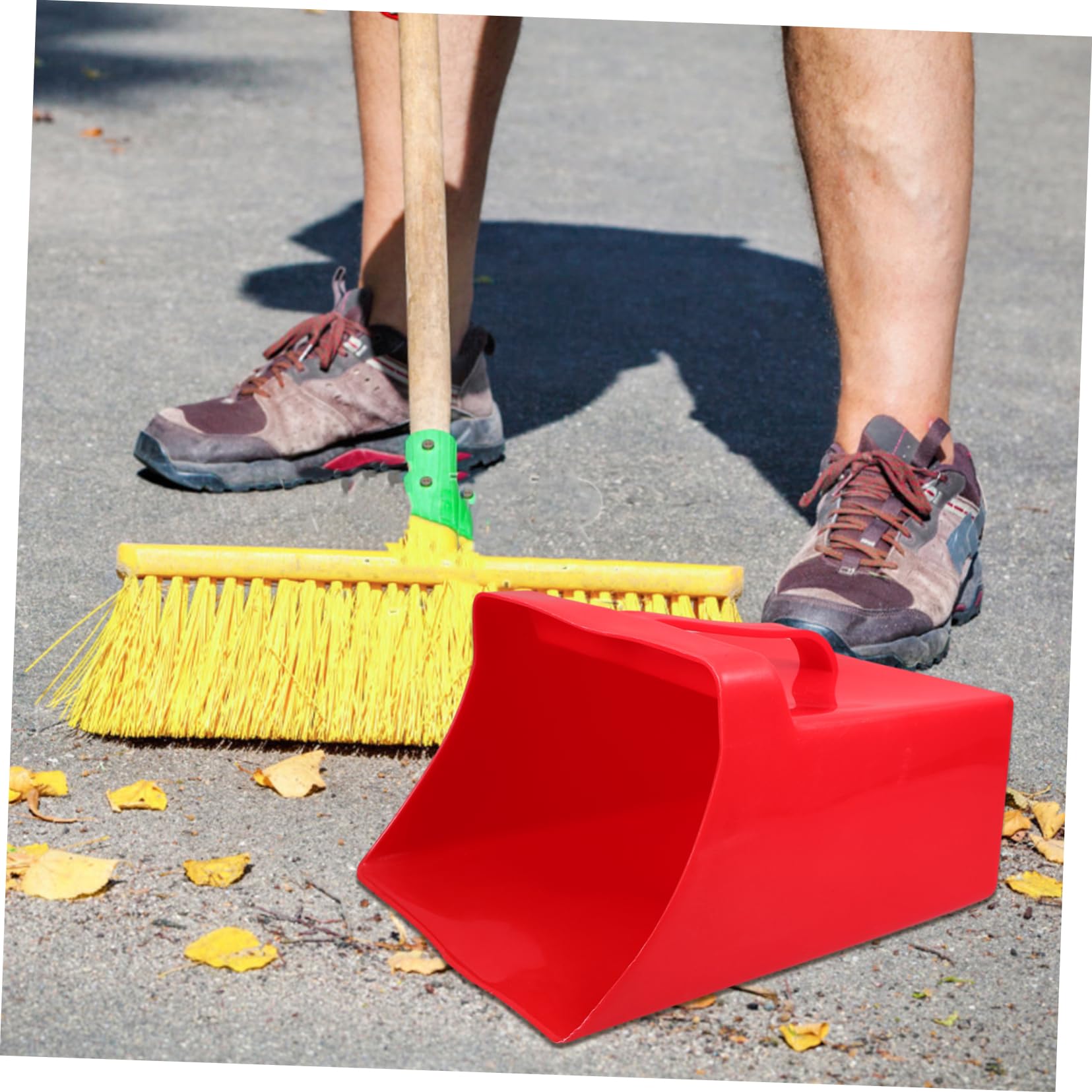 GETAJGHSD Garbage Cleaning Dustpan Household Dustpans Garden Dustpans Indoor Dustpans Industrial Dustpan Trash Scoop Upright Pans Commercial Sweeping Supplies Lobby Dustpan Red Plastic