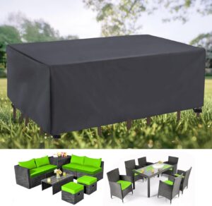 outdoor couch cover waterproof patio sofa furniture covers 138l x 63w x 35h inches patio furniture covers for winter, heavy duty 600d patio table and chair set cover,sectional sofa set covers-black