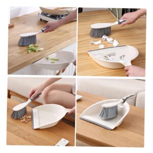 SKISUNO 1 Set Multifunctional Cleaning Brush Desktop Broom Living Room Mini Screen Cleaning Brush Cleaning Kit Mini Dustpan Desktop Cleaning Supplies Table Dustpan and Small Pans White