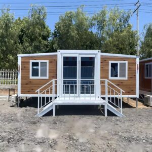 folding modular container home–2 bedroom design with kitchen,perfect for temporary office spaces and recreational living in various environments