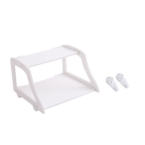 SOESFOUFU 1pc Router Storage Rack Layer Storage Shelf Router Rack Router Storage Mount Shelf Router Stand Wall Mount Shelf Double-layer Storage Holder Shelf Bracket Mini Router Plastic White