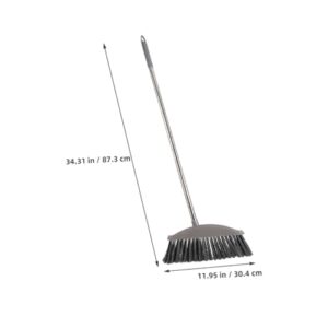 Luxshiny 2pcs Stainless Steel Broom Garage Broom Angle Broom Camping Broom Floor Cleaning Broom Patio Broom Long Handle Broom Cleaning Supplies Pickup Brush Garden Broom Plastic Dark Grey