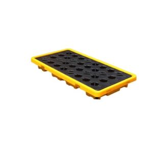 Rygcrud 1PCS Drum Spill Platform with Drain, Industrial Modular Sump Containment Tray, Drum Spill Containment Pallet for Garage Basement(80 L/130X68X15 CM)