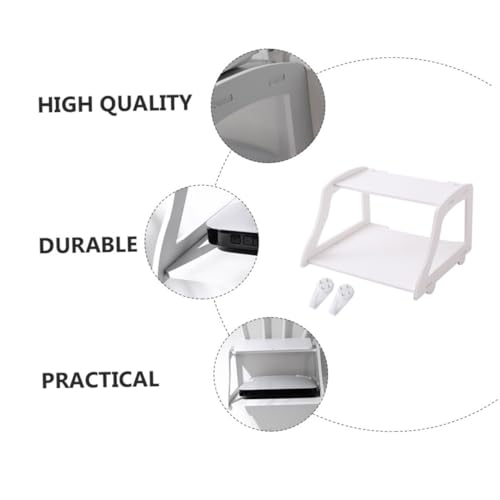 SOESFOUFU 1pc Router Storage Rack Layer Storage Shelf Router Rack Router Storage Mount Shelf Router Stand Wall Mount Shelf Double-layer Storage Holder Shelf Bracket Mini Router Plastic White