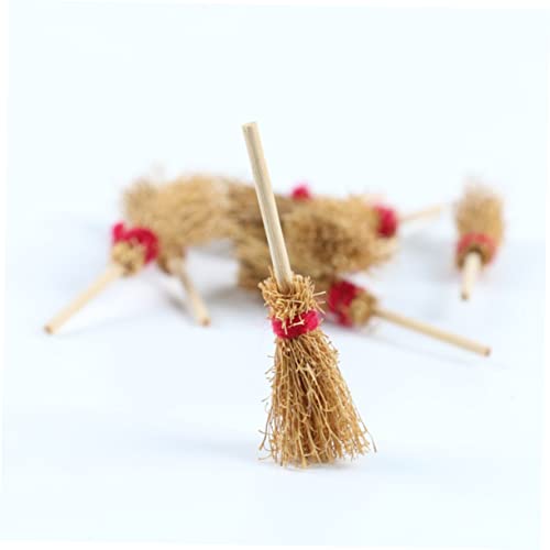 Outanaya 30 Pcs Broom Witch Hanging Dollhouse Furniture Decoration Brooms Halloween Mini Broom Broom Mini Toys Dollhouse Broom Mini Cosplay Broom Props Broom for Besom Wooden