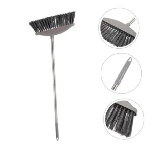 Luxshiny 2pcs Stainless Steel Broom Garage Broom Angle Broom Camping Broom Floor Cleaning Broom Patio Broom Long Handle Broom Cleaning Supplies Pickup Brush Garden Broom Plastic Dark Grey