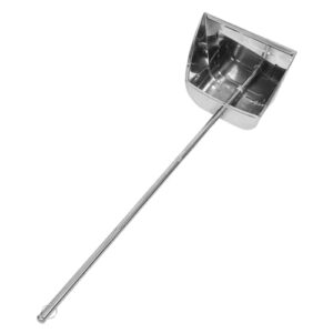 zerodeko stainless steel trash shovel lobby dustpan outdoor dustpan long handle dust pan handled cleaning dust pan indoor broom and dust pans litter shovel industrial dust pan silver