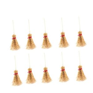 Outanaya 30 Pcs Broom Witch Hanging Dollhouse Furniture Decoration Brooms Halloween Mini Broom Broom Mini Toys Dollhouse Broom Mini Cosplay Broom Props Broom for Besom Wooden