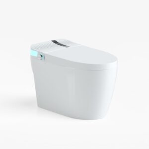 KunMai Smart Toilet with Bidet Built in, Auto Open/Close, Heated Seat, Automatic Flush Bidet Toilet, Night Light, 1.32 GPF One-Piece White Toilet for Bathroom