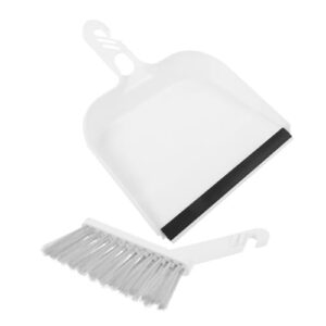 butifulsic 1 set mini table broom portable broom and dust pan messes dustpan mini dust pan mini dustpan broom and dustpan stand up broom multi-function whisk broom cartoon broom plastic white