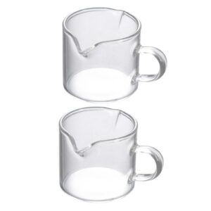 collbath 2pcs double mouth milk cup measuring milk jug espresso shots tea serving pitcher sauce dish espresso coffee maker machine mini sauce pitchers espresso wdt mini jugs for sauce glass