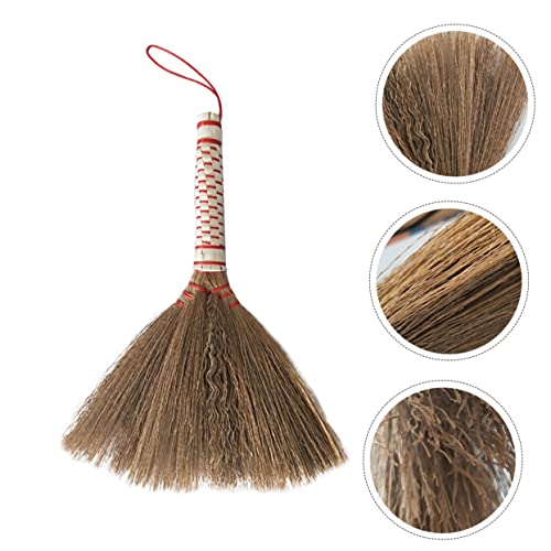 IWOWHERO 1pc Hand-Knitted Small Broom Hand Whisk Hamster Mini Broom Woven Broom Whisk Broom Mini Sweep Brush Sweeping Broom Sofa Hand Broom Mini Broom Brush Pet Hair Broom Dust Miscanthus