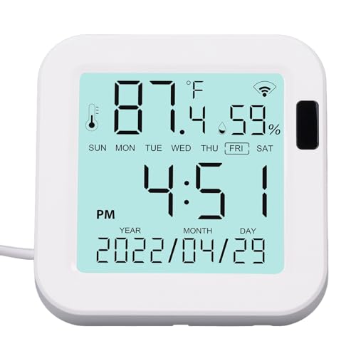 Thermometer Hygrometer, 0 to 60℃ 0% to 99% RH Temperature Humidity Meter 5V 1A for Living Room Kitchen Bedroom