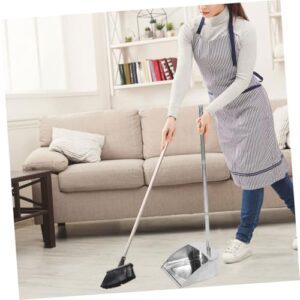 Zerodeko Stainless Steel Trash Shovel Lobby Dustpan Outdoor Dustpan Long Handle Dust Pan Handled Cleaning Dust Pan Indoor Broom and Dust Pans Litter Shovel Industrial Dust Pan Silver