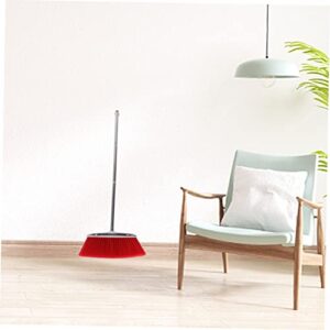 HAWILLOSCH Cleaning Btush Hair Cleaning Broom Long Handle Broom Soft Home Cleaning Supplies Floor Sweeping Broom Office Garbage Cleaner Floor Sweeper Broom Kitchen Broom Red Stainless Steel