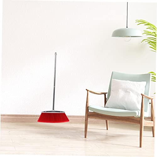 HAWILLOSCH Cleaning Btush Hair Cleaning Broom Long Handle Broom Soft Home Cleaning Supplies Floor Sweeping Broom Office Garbage Cleaner Floor Sweeper Broom Kitchen Broom Red Stainless Steel