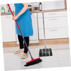 Zerodeko Stainless Steel Trash Shovel Lobby Dustpan Outdoor Dustpan Long Handle Dust Pan Handled Cleaning Dust Pan Indoor Broom and Dust Pans Litter Shovel Industrial Dust Pan Silver