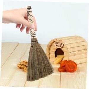 IWOWHERO 1pc Hand-Knitted Small Broom Hand Whisk Hamster Mini Broom Woven Broom Whisk Broom Mini Sweep Brush Sweeping Broom Sofa Hand Broom Mini Broom Brush Pet Hair Broom Dust Miscanthus