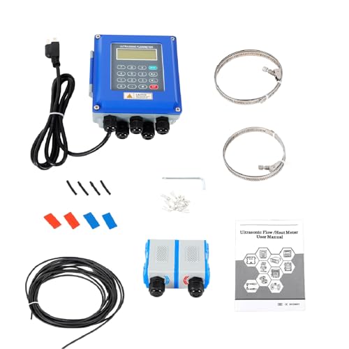 Pattosaey TUF-2000B Ultrasonic Flow Meter Digital Flowmeter DN50~DN700mm Liquid Flowmeter for Steel Copper PVC Aluminum Measure, DC8~36V/AC85~264V