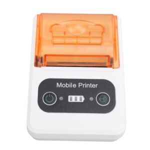 tytoge bluetooth thermal receipt printer 58mm toothed blade portable small thermal printer for office retail store restaurant (orange white)